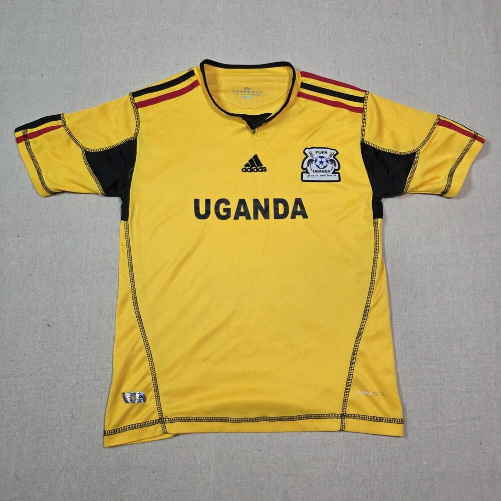 Adidas Uganda Cranes Futbol Soccer Jersey Yellow With Black Youth Size Medium
